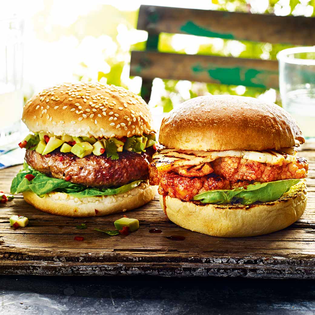 Beef Burger with Chunky Avocado Salsa