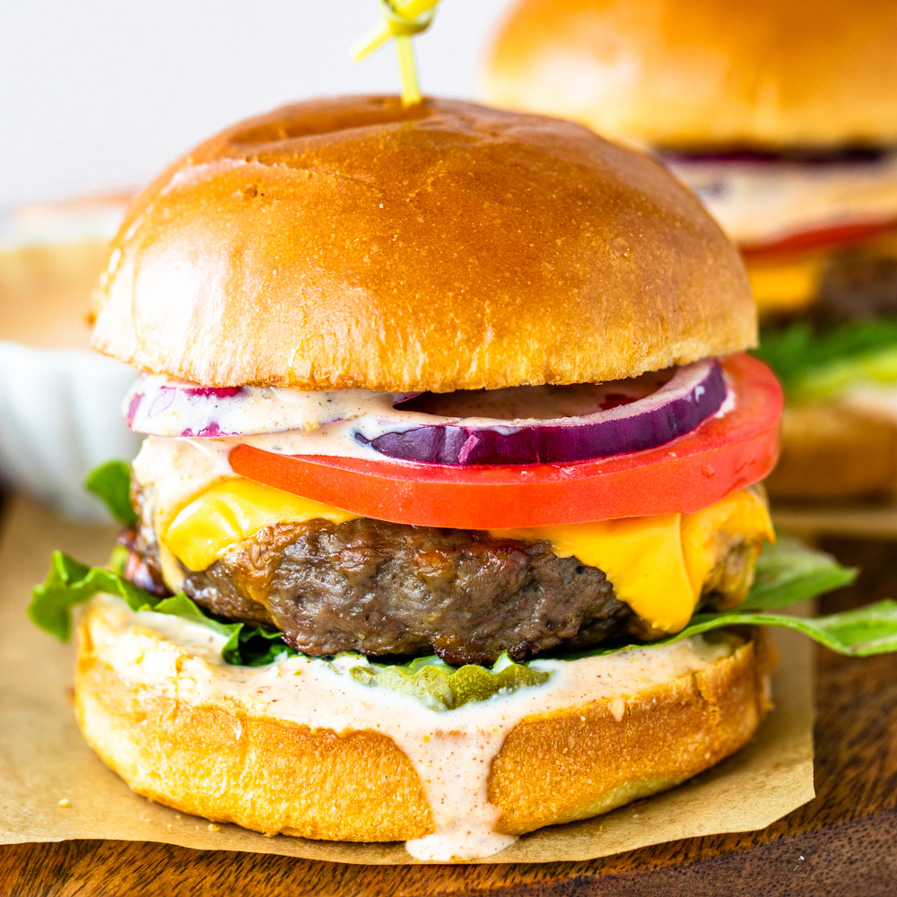 Air Fryer Cheeseburgers