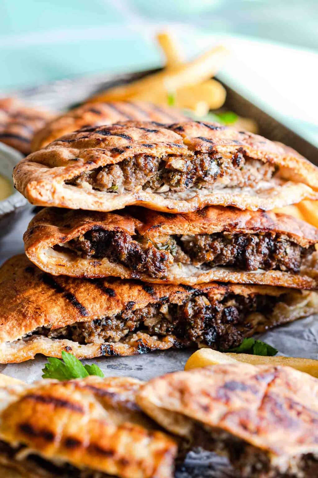 Meat Stuffed Pitas (Arayes)