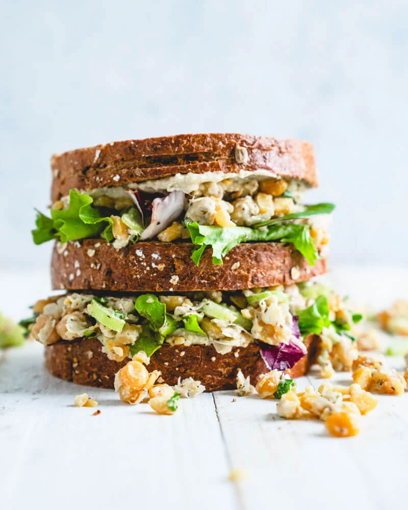 Vegetarian Lunch Chickpea Salad Sandwich