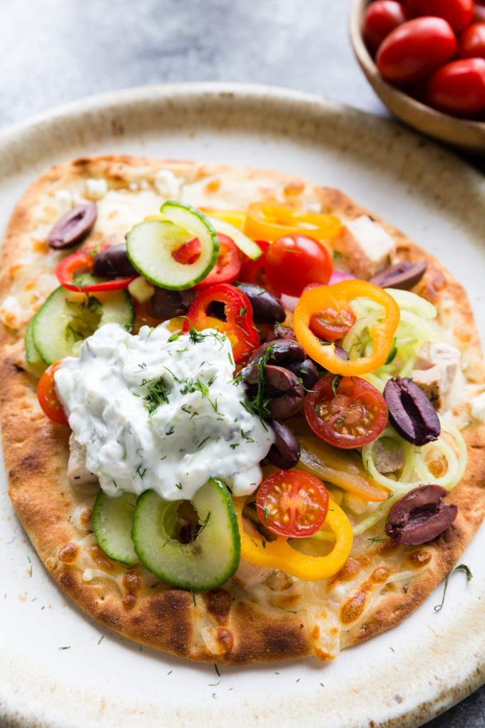 Greek Chicken Flatbread