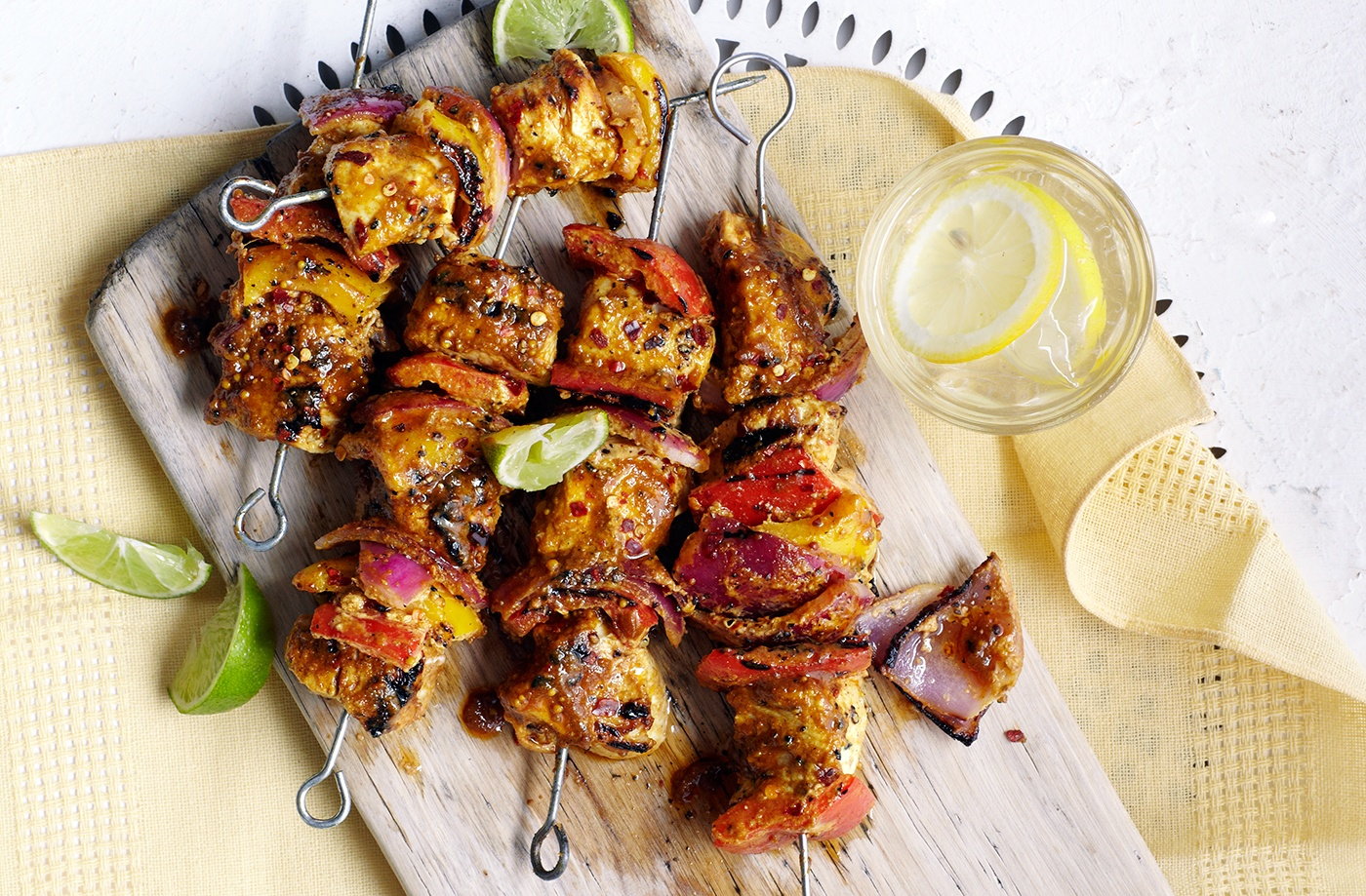 Spicy Indian chicken kebabs with curry marinade recipe