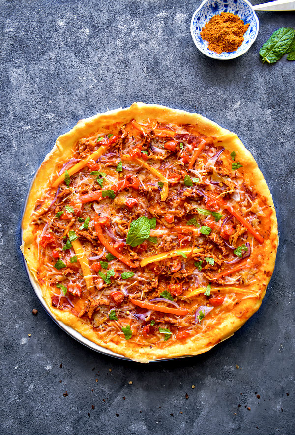 Indian Chicken Curry Pizza Recipe