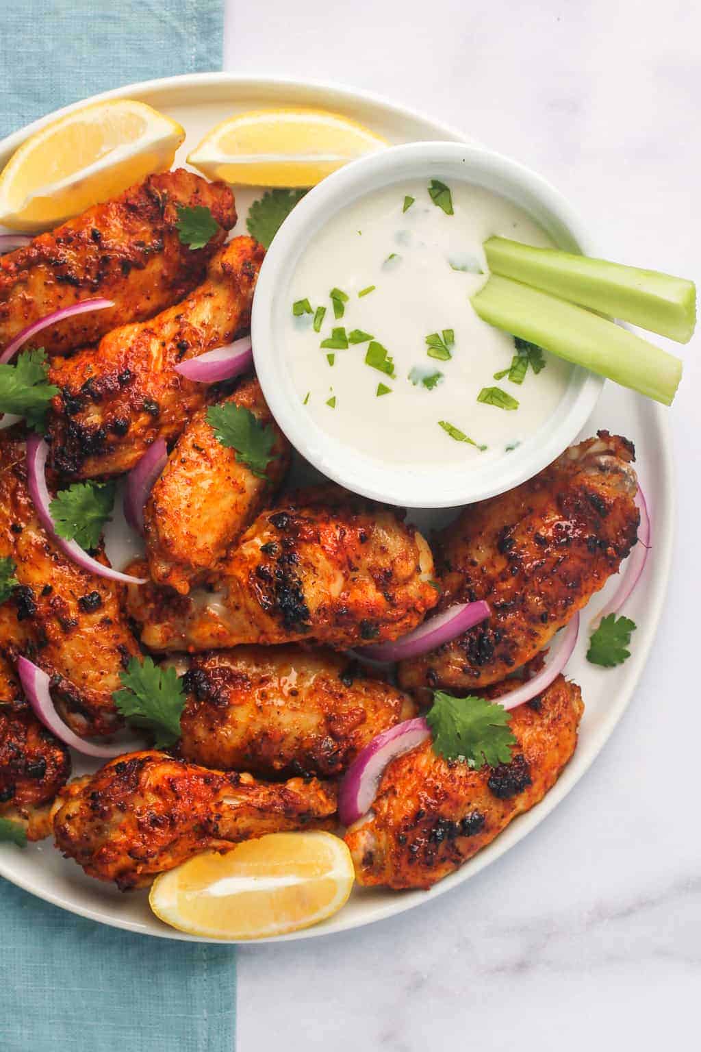 Indian Tandoori chicken wings