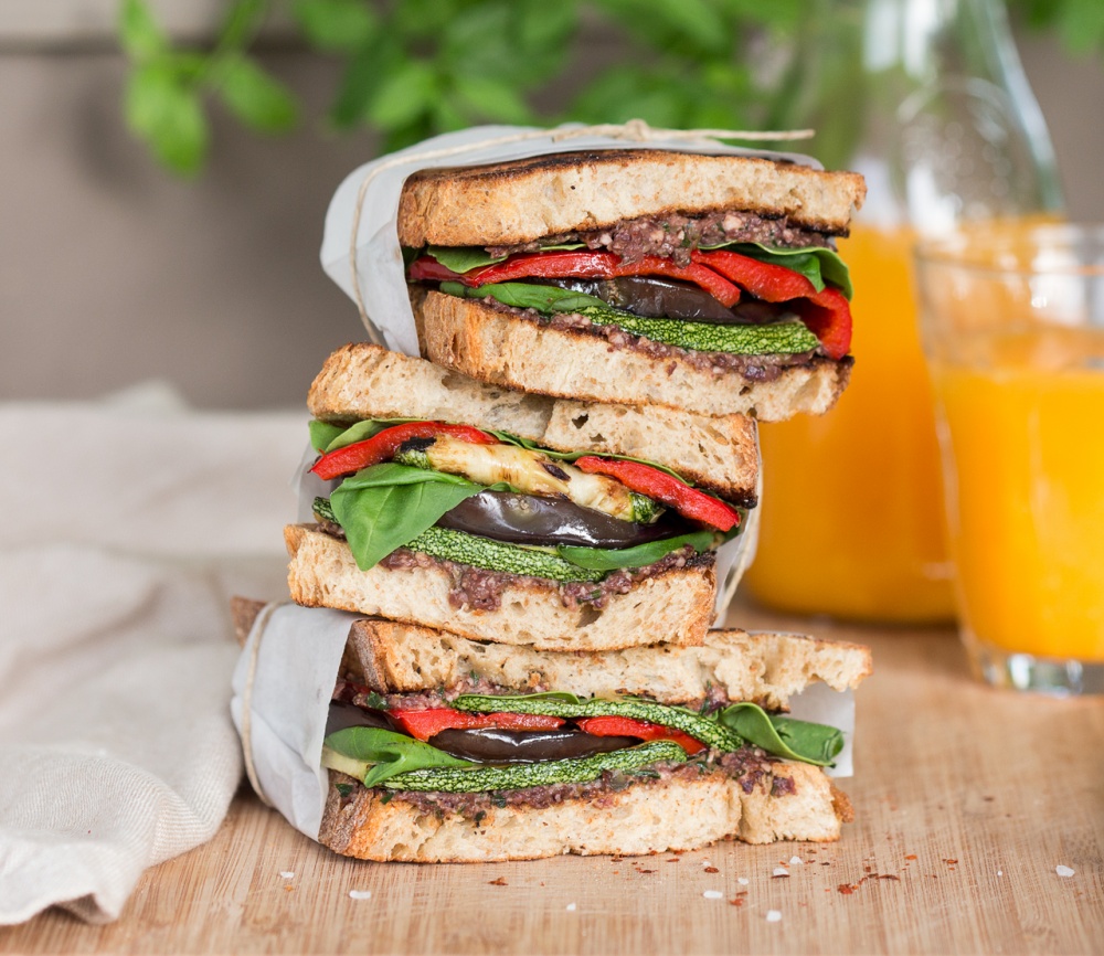 Mediterranean vegan sandwich